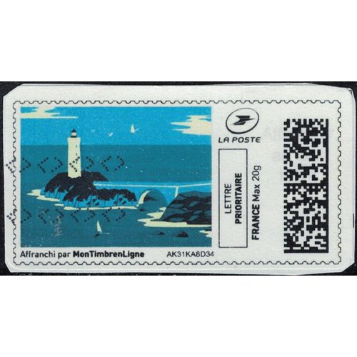 France Vignette Oblitérée Sur Fragment Used Mon Timbre En Ligne Régions De France Phare Su