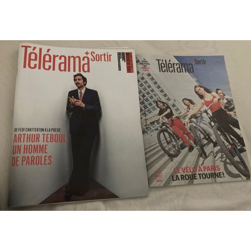 2 Revues. Télérama 3888 Du 20 Au 26 Juillet 2024 « De Feu! Chatterton À La Poésie: Arthur Teboul Un Homme De Paroles » + Sortir « Le Vélo À Paris : La Roue Tourne ! »