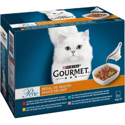 Gourmet Perle Régal De Sauces - Sachets Fraîcheur - Pour Chat Adulte - 12 X 85 G