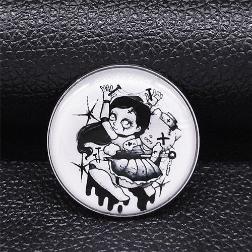 Broche En Acier Inoxydable Et Verre, Pour Femmes/Hommes, Couleur Argent, Pour Sacs À Dos, Bijoux, Broches Métalliques, Xj51s05