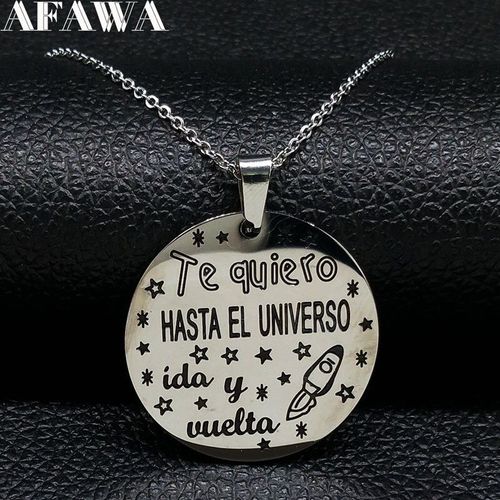 Collier Chaîne En Acier Inoxydable Pour Femmes, Pendentif En Émail Noir Et Argent, Bijoux En Acier Inoxydable, N18121