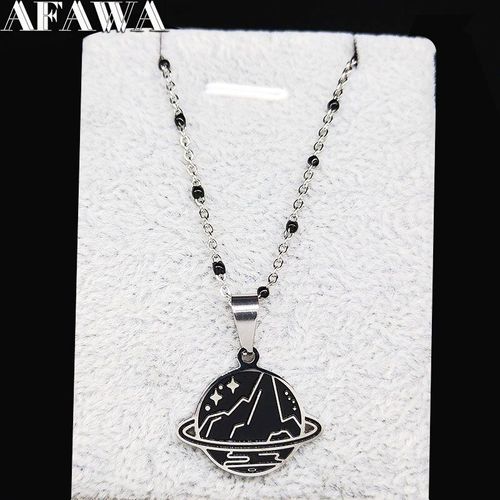 Petit Collier En Acier Inoxydable, En Émail Noir, Pendentifs, Bijoux Cadeau De Noël, Gargantillas Cortas Mujer Moda