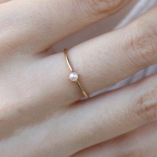 Mini Bague En Perles Pour Femmes, Bijoux Délicats Et Fins, Minimalistes, Couleur Or Jaune Clair, À La Mode