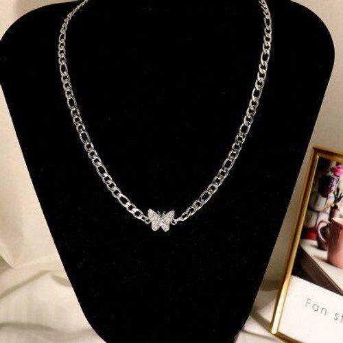 Pendentif Papillon En Zircon Brillant, Tour De Cou, Lumière De Luxe, Niche Esthétique, Clavicule, Plaqué Argent, Bijoux Pour Femmes, Cadeau, Vente En Gros