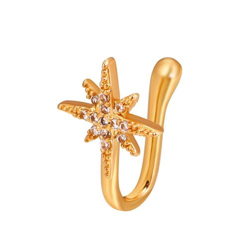 Faux Piercing En Cristal Pour Hommes Et Femmes, Bijoux De Corps, Cerceau De Nez Floral, Anneau De Nez, Petite Fleur, Helix Cartilage Tragus