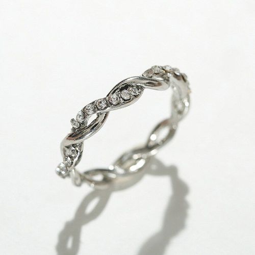 Bague De Fiançailles En Zircone Pour Filles, Bijou De Mariage Classique Torsadé De Couleur Or Rose, Cristal, Cadeau, Nouvelle Collection