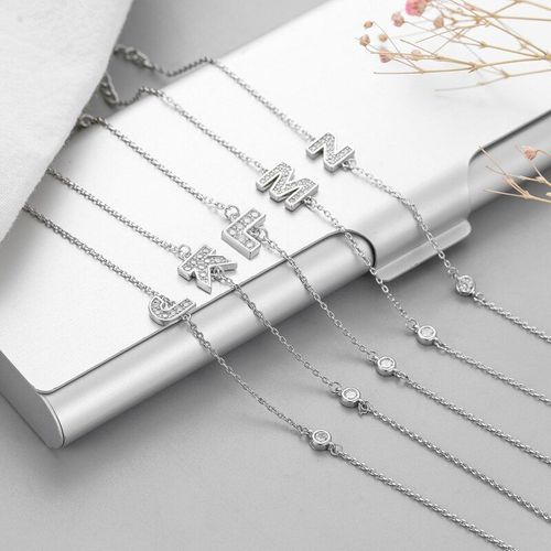 Anenjery Lune Étoile Imitationn Perle Bracelet À Breloques 925 Argent Sterling Dégradé Pierre De Lune Zircon Bracelet Pour Les Femmes S-B304