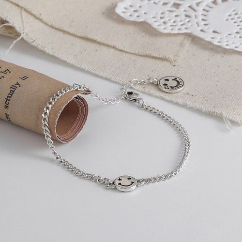 Anenjery Lune Étoile Imitationn Perle Bracelet À Breloques 925 Argent Sterling Dégradé Pierre De Lune Zircon Bracelet Pour Les Femmes S-B304