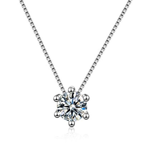 Collier À Six Griffes Cubiques En Argent Sterling 925 Pour Femmes, Chaîne À Clavicule En Zircon, Bijoux Cadeau De Noël, S-N46