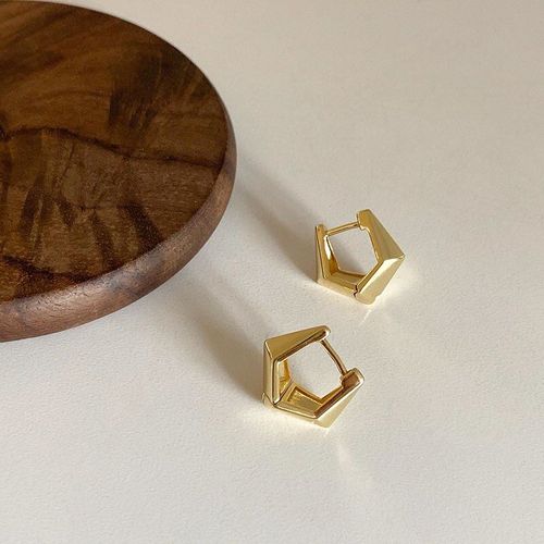 Boucles D'oreilles Géométriques En Métal Et Argent Sterling 925 Pour Femmes, Bijoux Créatifs En Métal Doré, Offre Spéciale