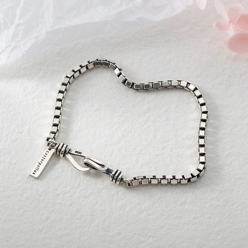 Anenjery Lune Étoile Imitationn Perle Bracelet À Breloques 925 Argent Sterling Dégradé Pierre De Lune Zircon Bracelet Pour Les Femmes S-B304