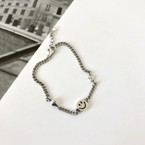 Anenjery Lune Étoile Imitationn Perle Bracelet À Breloques 925 Argent Sterling Dégradé Pierre De Lune Zircon Bracelet Pour Les Femmes S-B304