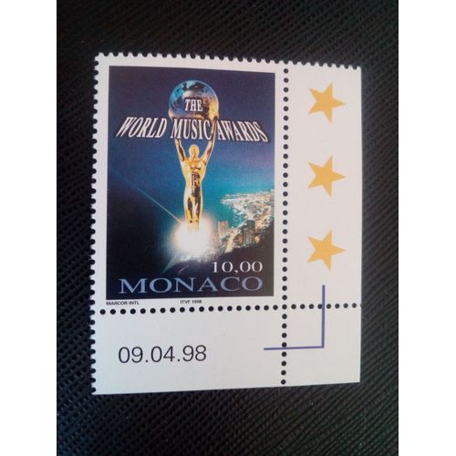 Timbre Monaco Yt 2158 10ème Remise Du "World Music Award" 1998 ( 0010305 )