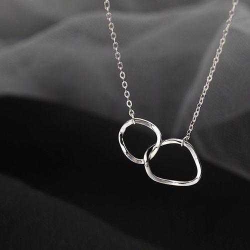 Collier En Argent Sterling 925 Pour Femmes, Chaîne À Clavicule De Cercle Géométrique Irrégulier, Bijoux De Fête