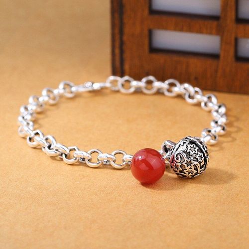 Anenjery Lune Étoile Imitationn Perle Bracelet À Breloques 925 Argent Sterling Dégradé Pierre De Lune Zircon Bracelet Pour Les Femmes S-B304