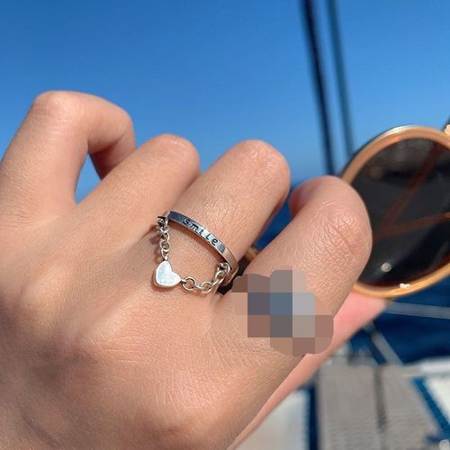 Anenjery Vintage Irrégulière Lisse Serrure Chaîne Thai Argent Bague 925 En Argent Sterling Taille Réglable Bague Bijoux En Gros S-R589