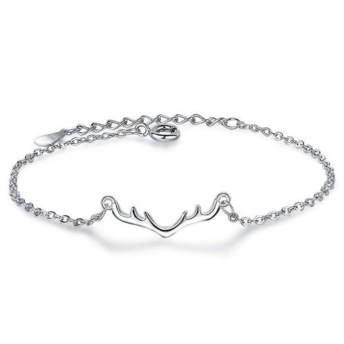 Bracelet À Breloques En Bois D'élan Pour Femmes, En Argent Sterling 925, Bijoux De Noël, Cadeau Pour Ami, S-B191