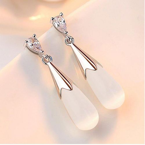 Boucles D'oreilles Exquises En Argent Sterling 925, Deux Couleurs, Opale, Goutte D'eau, Bijoux En Pierre Naturelle Pour Femmes, Cadeaux S-E463