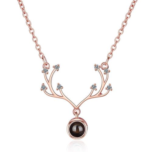 Colliers De Noël En Bois En Argent Sterling 925, Projection Je T'aime, Collier Significatif Pour Femmes, Cadeau S-N417