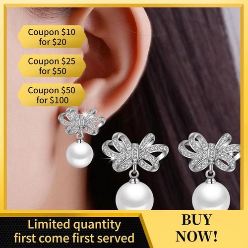 Boucles D'oreilles Brillantes En Argent Sterling 925 Pour Femmes, En Zircon, Perles, Pendentif, S-E351