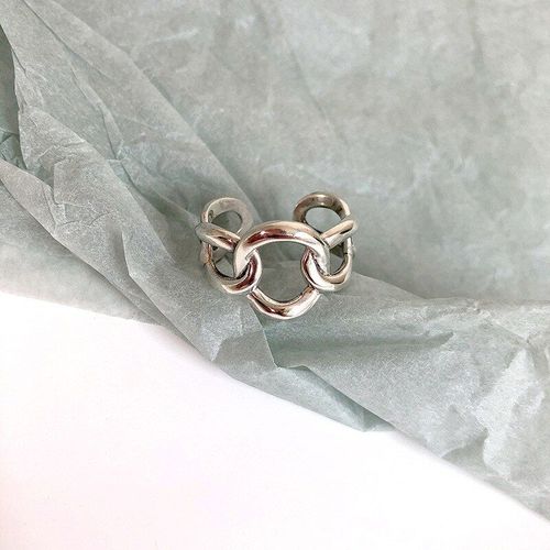 Bague En Argent Pour Femmes, Chaîne Circulaire Creuse Irrégulière, Bijoux De Fête, Cadeaux D'anniversaire, Vente En Gros, S-R817