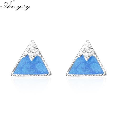 Boucles D'oreilles De Montagne En Argent Sterling 925, Glaçure Goutte À Goutte, Cadeau Pour Femmes Et Filles, S-E647