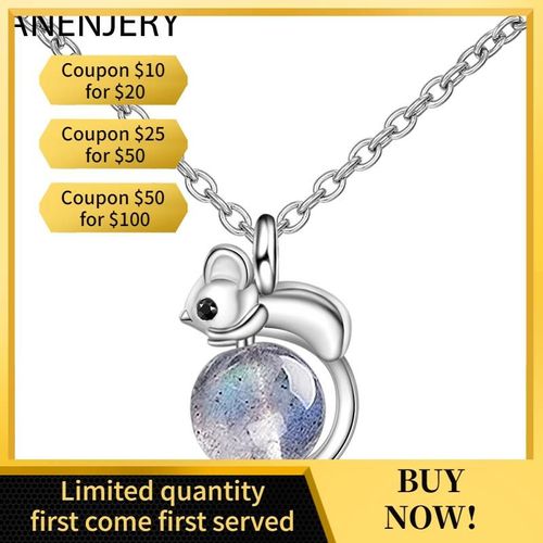 Collier Pendentif Mini Souris En Argent Sterling 925, Bijoux Pour Femmes, Chaîne À Clavicule En Pierre De Lune Naturelle, S-N520