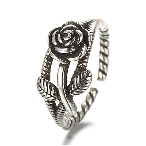 Bagues En Argent Sterling 925 Pour Femmes, Bijou Vintage En Forme De Ligne, Rose, Ouverture En Argent Thaïlandais, 16mm, S-R06