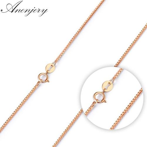 Collier Chaîne En Argent Sterling 925, Couleur Or Rose, Utilisé Pour Les Pendentifs, Breloques Pour Femmes, Colar S-N13 (Diamètre 1mm)