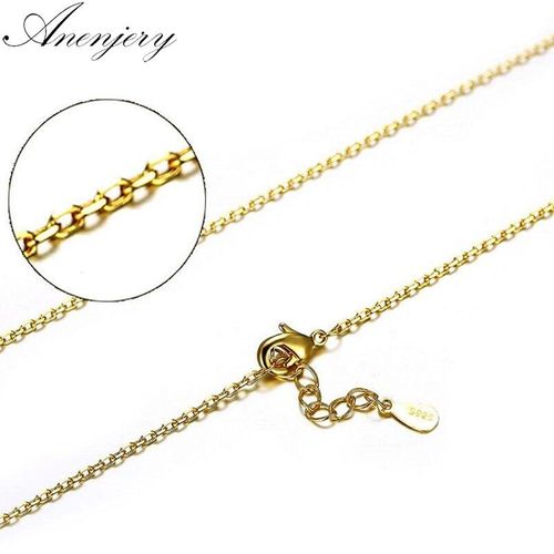 Collier Ras Du Cou En Argent Sterling 925 Pour Femme, Chaîne À Maillons Croisés, Couleur Or Jaune, 40cm + 4cm, S-N181
