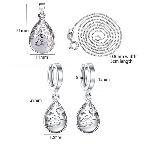Ensemble De Bijoux En Argent Sterling 925 Pour Femmes, Pierres De Lune, Opale, Larmes, Totem, Boucles D'oreilles, Collier, Offre Spéciale, S-N83 S-E321