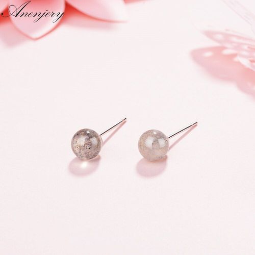 Boucles D'oreilles En Argent Sterling 925 Pour Femmes, Bijoux Simples En Pierre De Lune Naturelle, Avec Perles, Cadeau Pour Bon Ami, S-E605