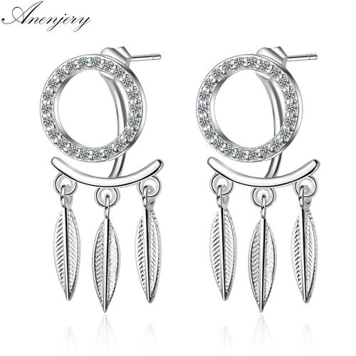 Boucles D'oreilles Attrape-Rêve En Argent Sterling 925 Et Zircon Pour Femmes, S-E716