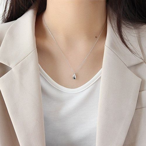 Collier Ras Du Cou En Argent Sterling 925 Pour Femmes, Pendentif Kpop, Simple, Goutte D'eau, S-N577