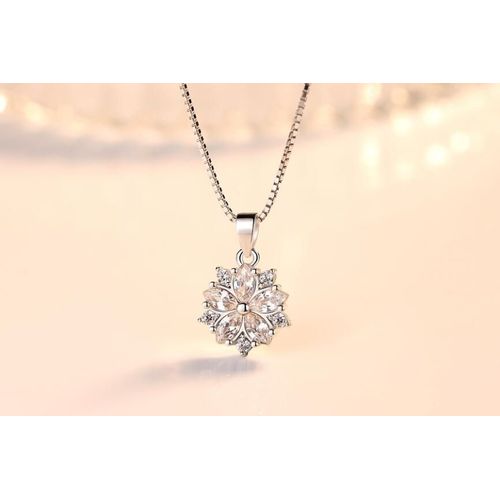 Collier Ras Du Cou En Argent Sterling 925 Pour Femme Et Fille, Rose, Cristal Clair, Zircon, Fleur De Cerisier, S-N223