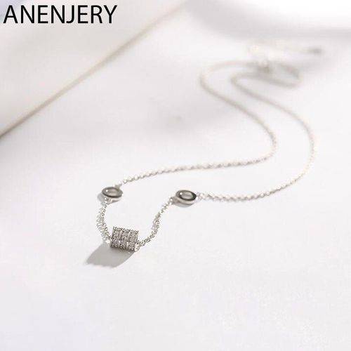 Collier Ras Du Cou En Argent Sterling 925 Pour Femmes, Micro Pavé, Cercle Transparent En Zircon Cz, S-N461
