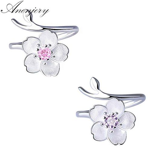 Bagues En Argent Sterling 925 Pour Femmes, Anneaux En Cerise Simples, Violet, Rose, En Zircon, Ouverts (17mm), Nouvelle Collection, S-R78