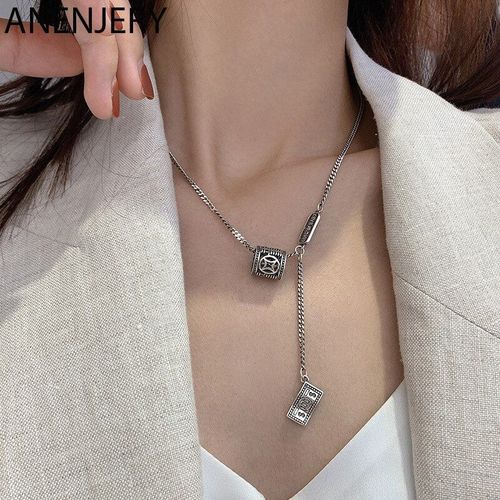 Collier Chaîne En Argent Sterling 925 Pour Femmes, Bijoux Faits À La Main, S-N737