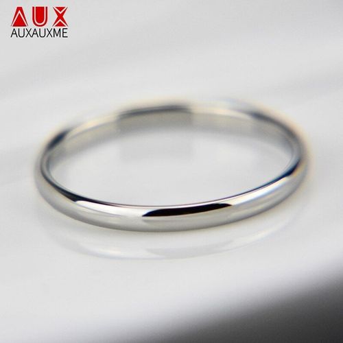 Bague Anti-Allergie En Titane Et Acier Pour Femme, Anneau De Fiançailles Lisse En Or Rose, Bijoux De Couple, Cadeau Pour Fille