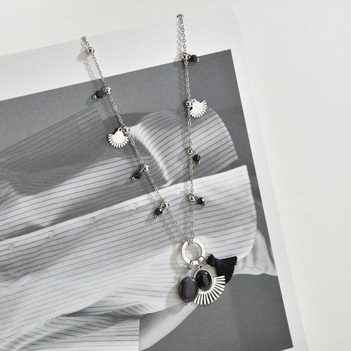Collier De Perles À Pampilles En Or Pour Femmes, Style Bohème Vintage, Bijoux Géométriques En Acier Inoxydable, Pierre Rouge, Tour De Cou, Cadeaux
