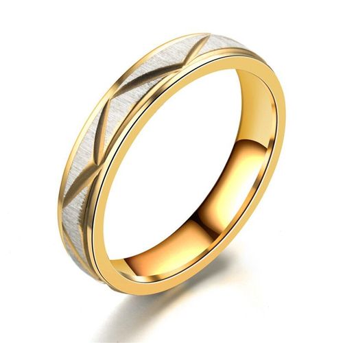 Bague De Couple En Acier Inoxydable Pour Femme Et Homme, Anneau Doré Givré, Cadeau De Fiançailles, 6mm