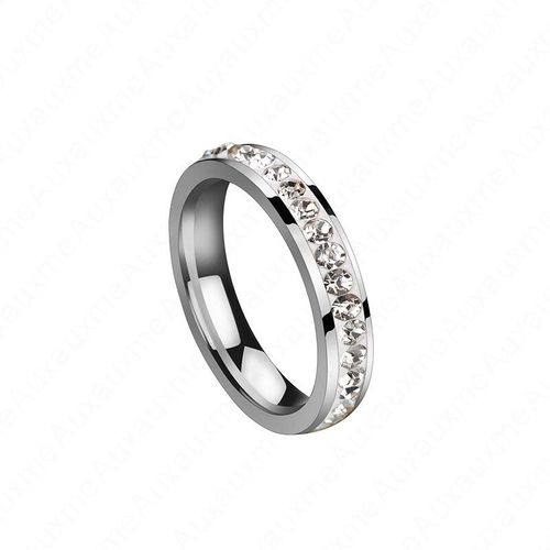 Bague De Mariage En Cristal Pour Femmes, Anneau En Titane Et Acier À Une Rangée, Anneau Élégant, Cadeau D&#39anniversaire, Bijoux D&#39amour