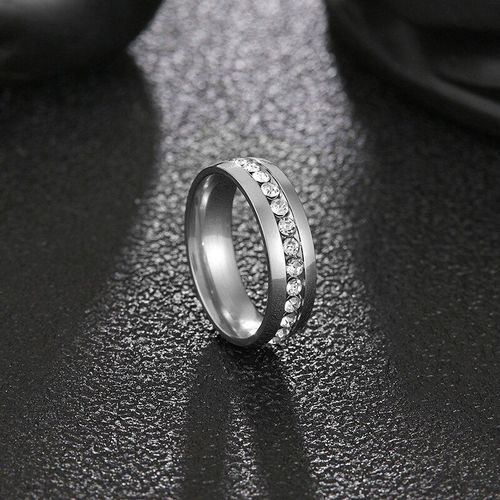 Bagues De Mariage En Acier Inoxydable Pour Femme, Anneaux De Mariage À 3 Rangées De Cristaux, En Or, Pierres Roses, Rouges Et Vertes, Bijoux De Fiançailles Pour Amoureux