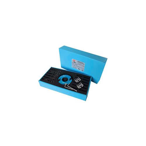 Coffret de porte-outils à profiler D. 120 mm Al. 50 mm Ht. 50 mm et 12 Jeux de fers profilés - 123.50.50.12 - Leman