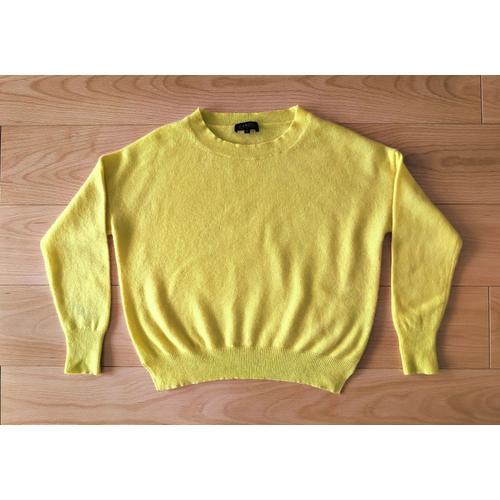 Pull Court Cachemire Jaune Caroll Taille Xs / S