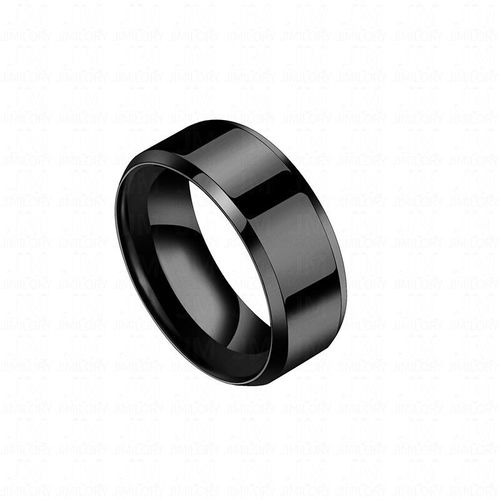 Bague En Titane Inoxydable Pour Hommes, 8mm, Noir, Alliances De Mariage Simples, Cadeau Pour Hommes, Bijoux Taille 5-13 Livraison Directe