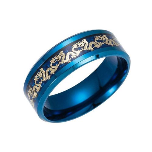 Bague En Fiber De Carbone Pour Homme, Anneau De Mariage, Dragon Puissant, En Acier Titane, Bleu, Noir, Amulette, Bijoux