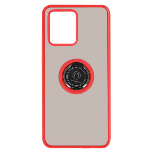 Coque Realme 8 Et 8 Pro Bi-Matière Bague Métallique Support Rouge