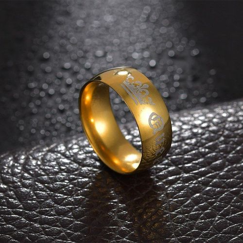 Bague De Couple En Acier Inoxydable, Couronne Dorée, Son Roi Et Sa Reine, Bijoux D'anniversaire, Anneau De Promesse Pour Amoureux, 5-13