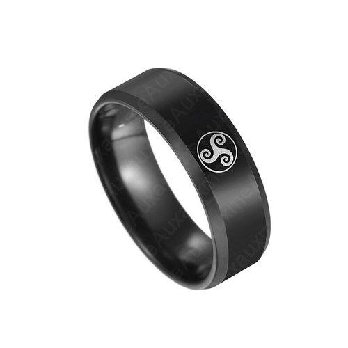 Bague Avec Logo De Loup Noir Pour Hommes, Anneau Pour Fans De Films En Acier Titane, Bagues De Mariage Fines Pour Hommes, Bijoux Punk
